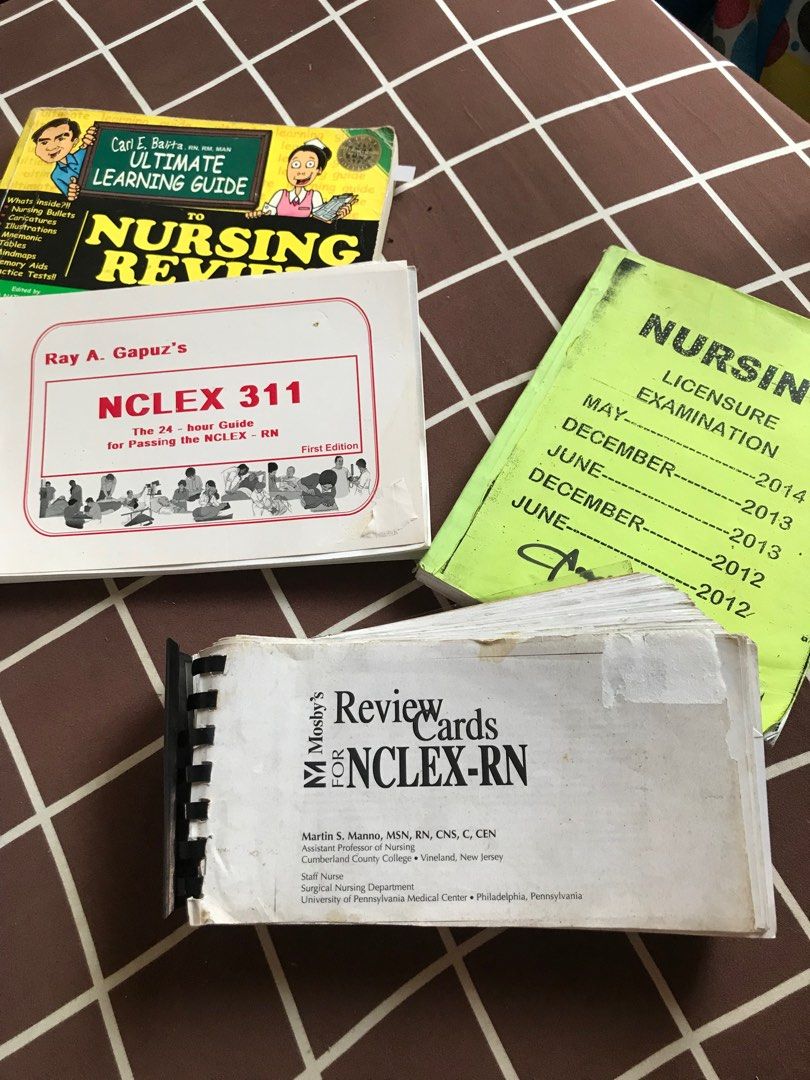 Nursing Reviewers PNLE (Category: Textbooks) located in Cebu City. Submitted by hopieee_closettt (Listing ID 1316282194, Image 1). Description: TAKE ALL FOR 400! Very helpful books for PNLE takers!! Simple but high yield contents!! 💯 Old but gold review books from Mosby’s, Gapuz, Ultimate Learning guide old version, and NLE compilation and more .