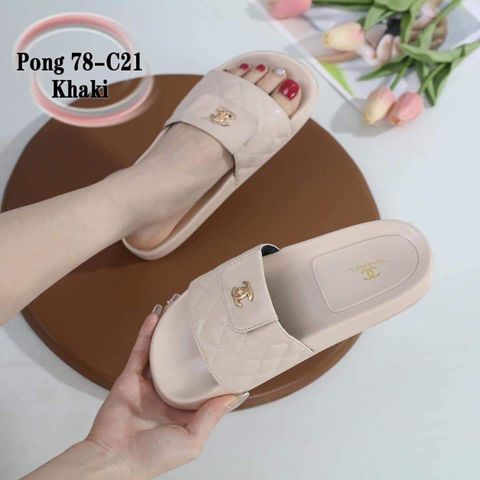 P78 C21 flip flops slide slippers white red khaki pink black 35 40 egs Women s Fashion Footwear Slippers and slides on Carousell