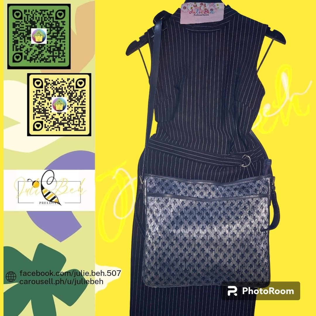 Patrick Cox Sling bag Midnight Blue Fleur De Liz -PRELOVED (Category: Cross-body Bags) located in Bulacan. Submitted by juliebeh (Listing ID 1316410270, Image 2). Description: Item-Sling bag - Patrick Cox Midnight Blue PRELOVED On tag- Patrick Cox Size approx-HxLxBase(inches)- 12x13.5x1.25 Semi-Large Strap- removable: no, adjustable: yes belt type Color- midnight blue Material- leather Hardware- silver, scratches no rust Inner Lining- canvas with