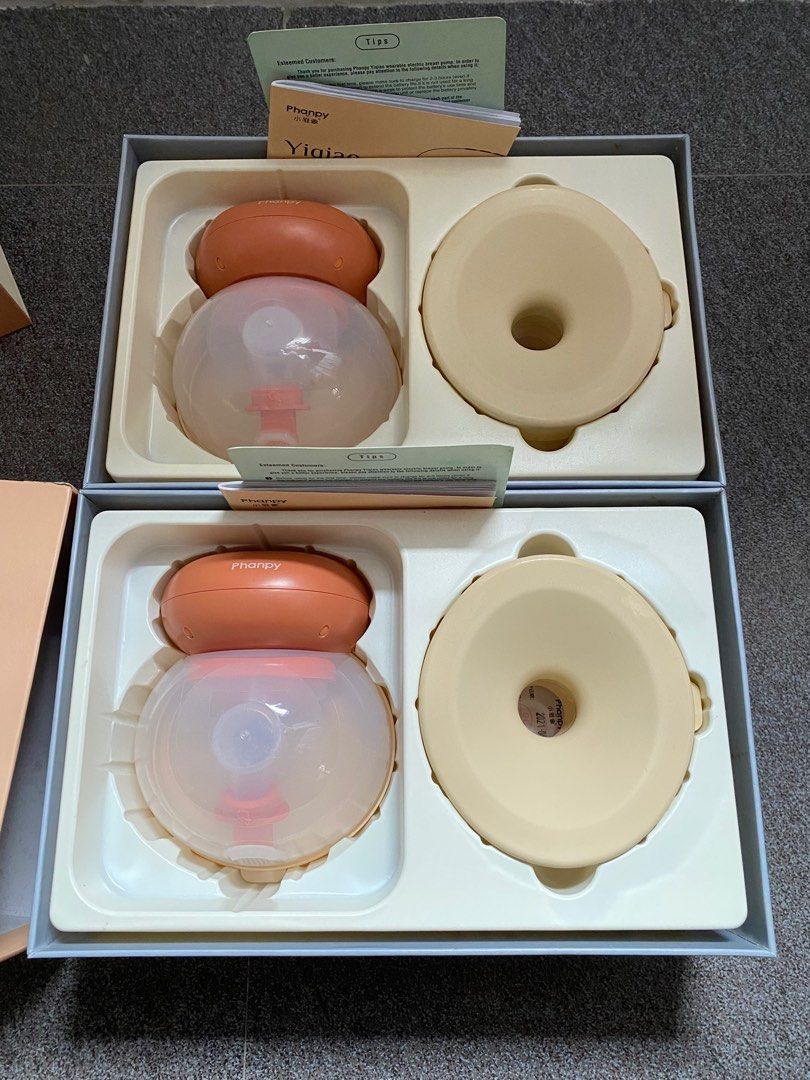 PHANPY wearable pump 2sets (Category: Breastfeeding & Bottle Feeding) located in Malvar. Submitted by hoilafong_1988 (Listing ID 1316349303, Image 1). Description: -with free 30pcs milk bags -just opened it to check if it’s working -dirty box due to storage (see photos) .