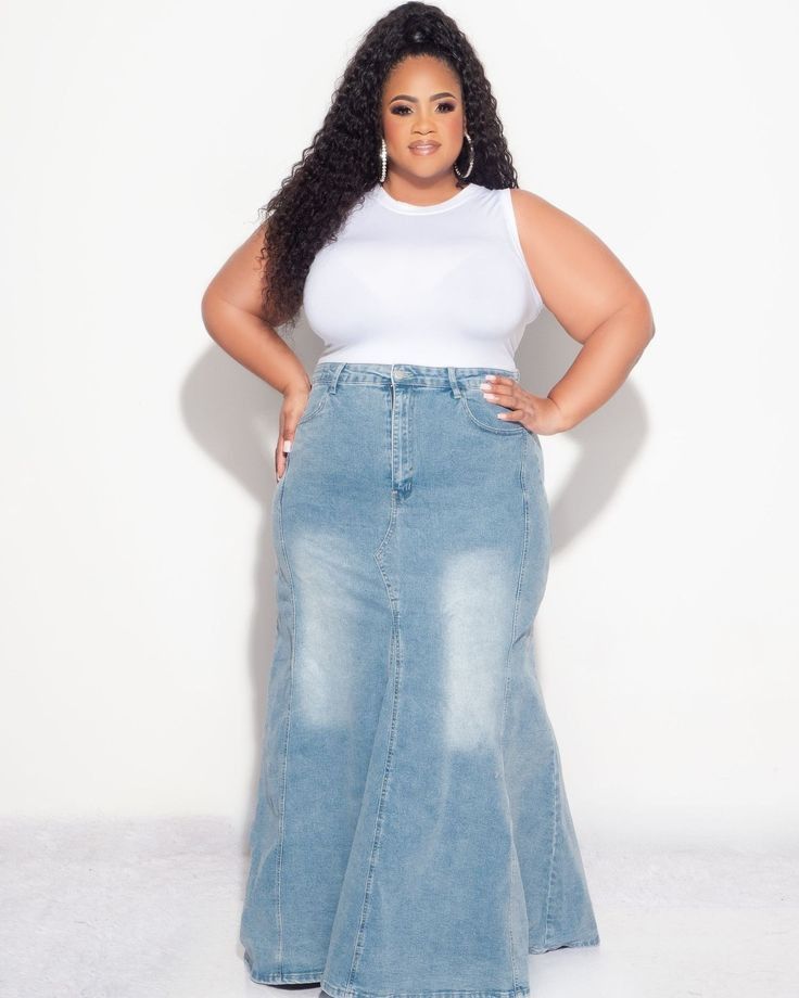 Fishtail skirt denim plus size online