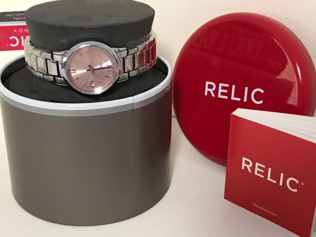 RELIC DYLAN PINK DIAL SILVER-TONE BRACELET WATCH ZR34358 $60 SALE ...
