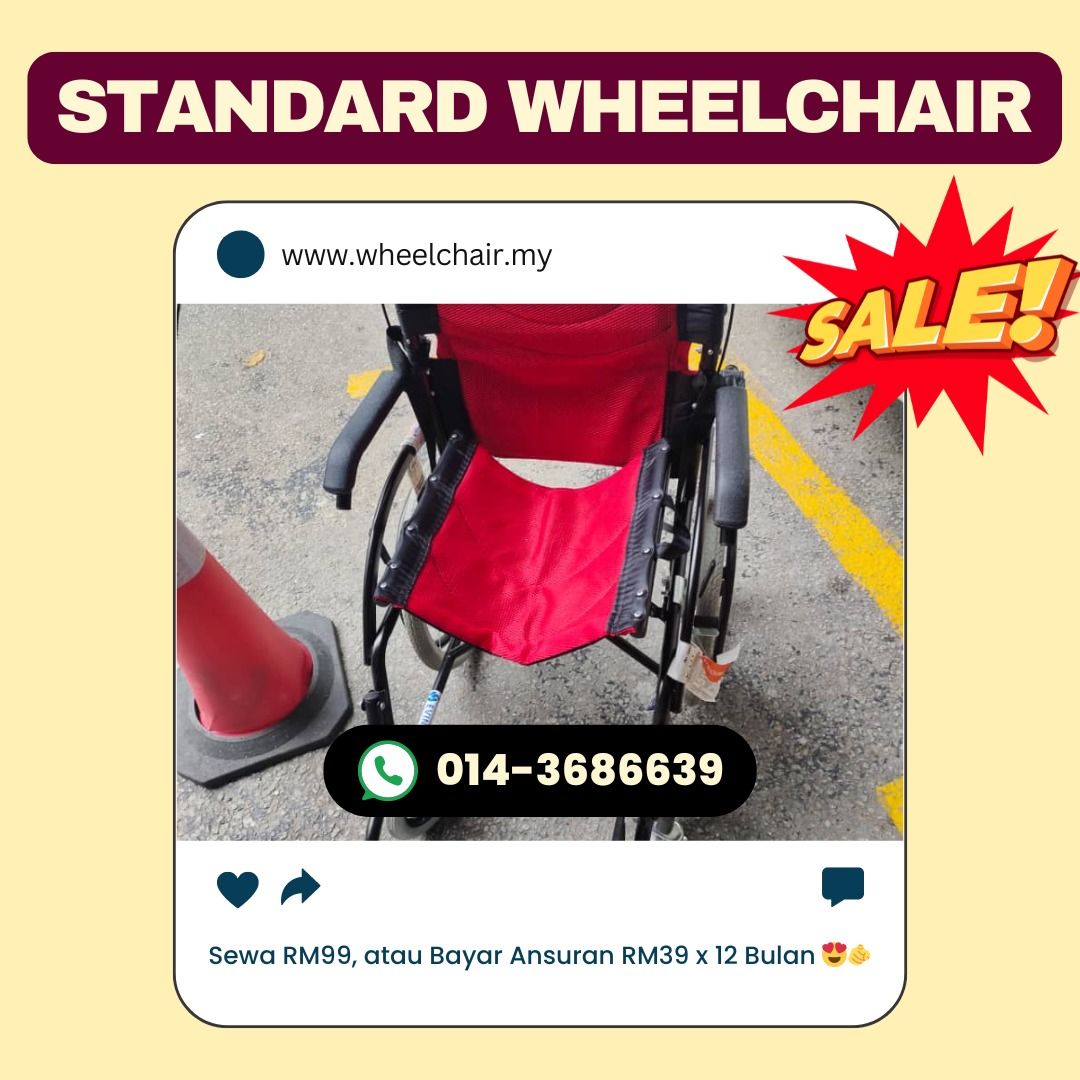 SEWA STANDARD WHEELCHAIR DENGAN HARGA SERENDAH RM99/BULAN, Health