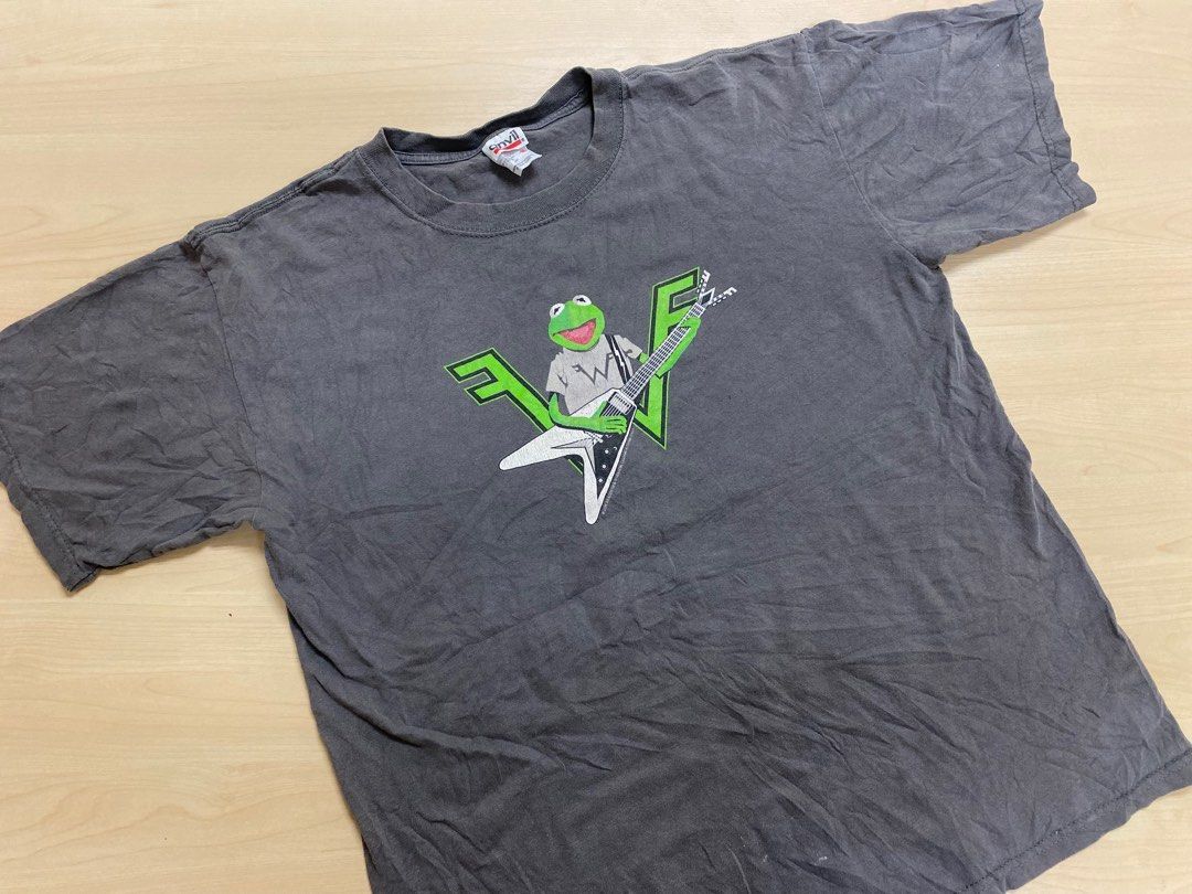 00s weezer × Kermit the Frog Tシャツ Kermit The Frog Playing The Guitar Weezer Logo T Shirt | eBay