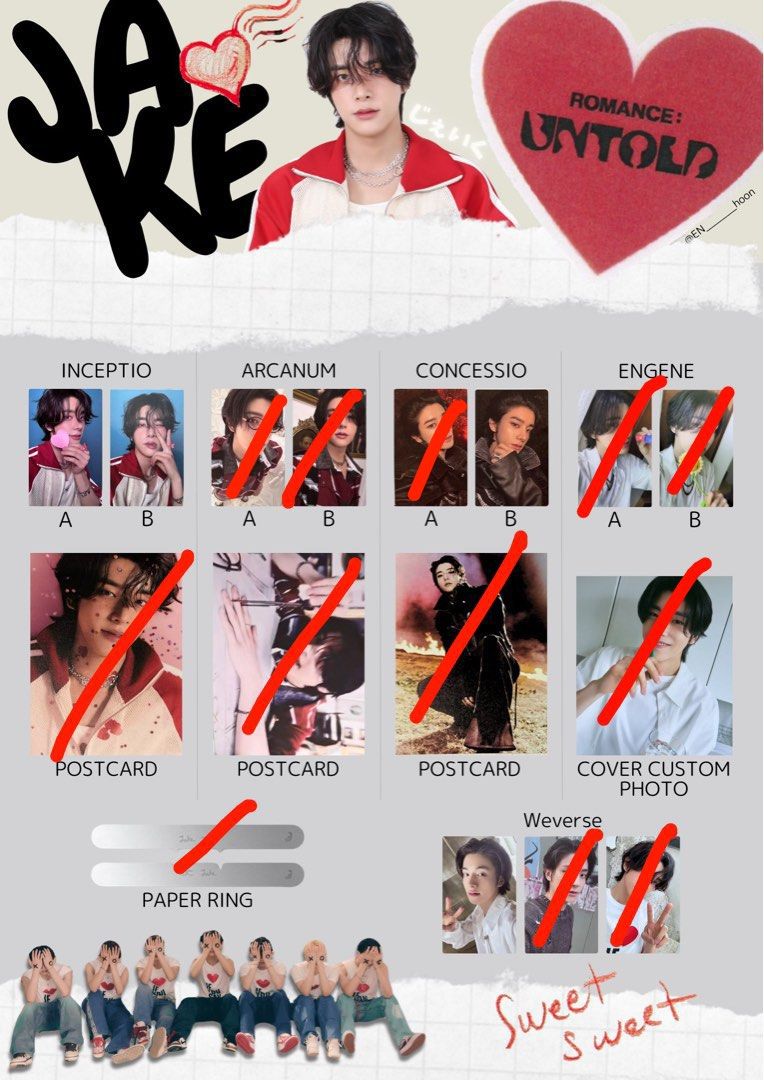 ENHYPEN★ROMANCE: UNTOLD 「JAKE」グッズセット OFFICIAL ENHYPEN Romance Untold Assorted Jake Photocards - Etsy