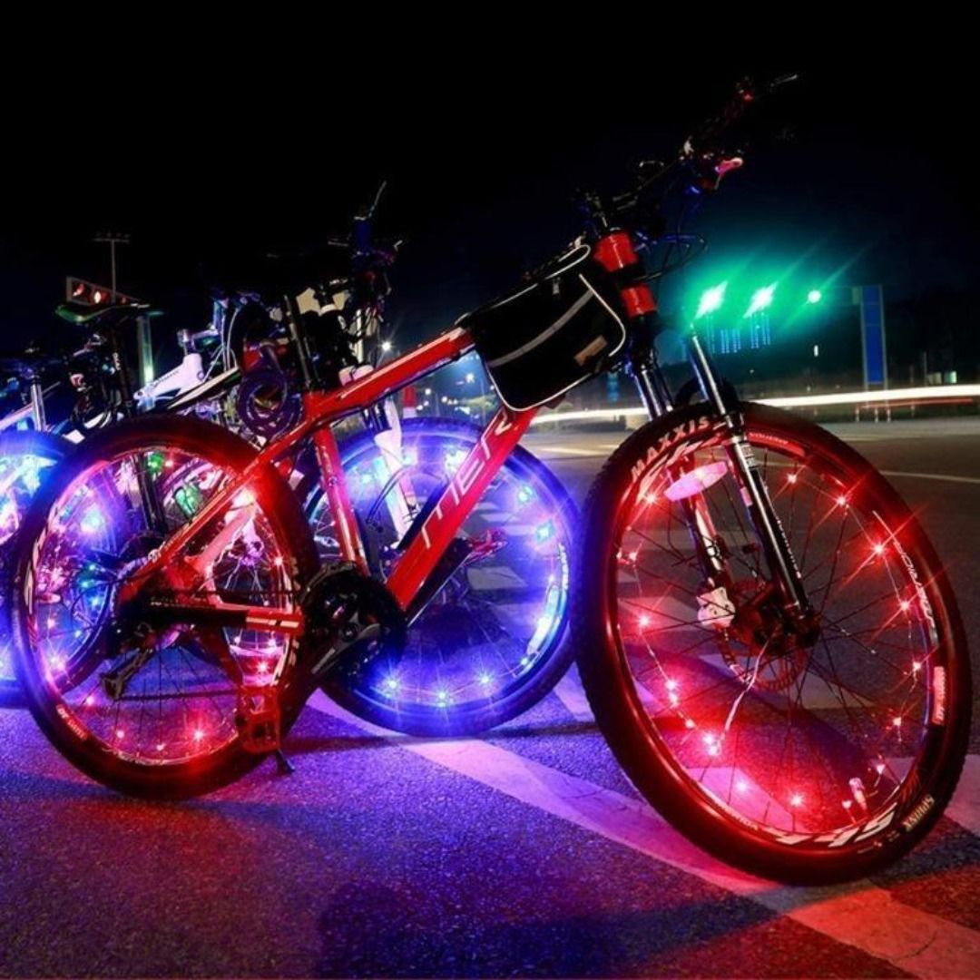 Xyemao Led Bike Wheel Lights 2 Tire Pack Waterproof Bright Bicycle Light Strip Ultimate Safety Style Lights Cool Kids Bike Accessories RED Sports Equipment Bicycles Parts Parts Accessories on