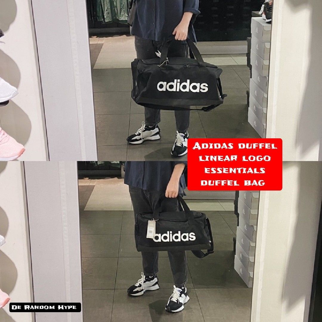 💯 %XS S M Authentic Adidas linear logo duffel bag extra small