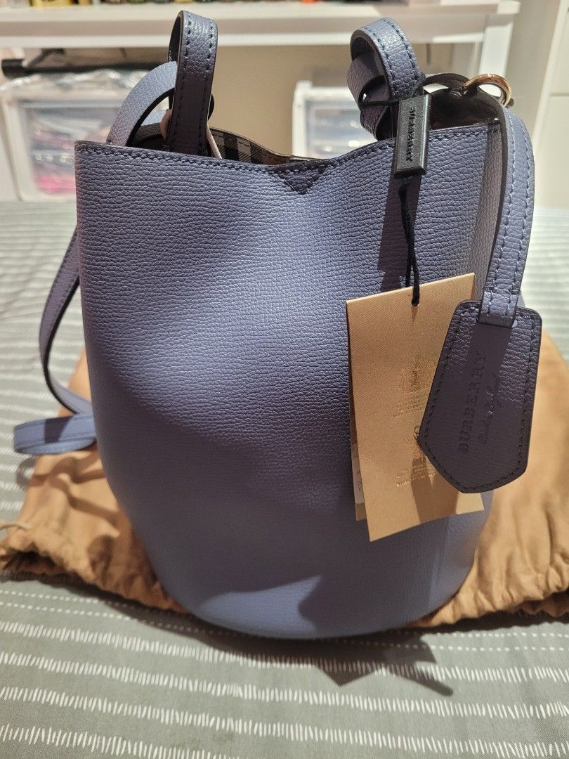 Authentic BNWT Burberry Lorne Bucket Bag in Slate Blue Luxury Bags Wallets on Carousell