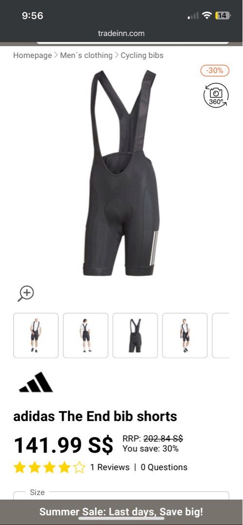 Adidas The End Bib Shorts Size M