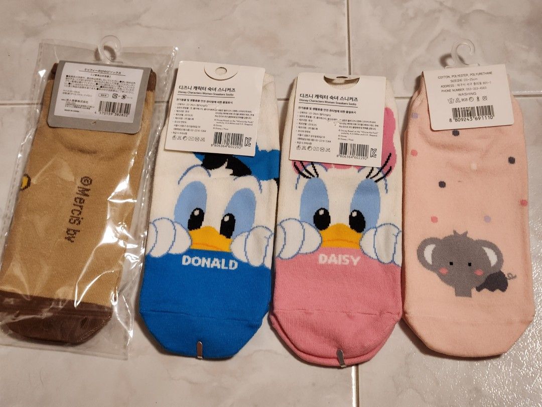 Assorted socks (Category: Socks) located in Singapore. Submitted by petalsales (Listing ID 1316473970, Image 2). Description: $5 each.