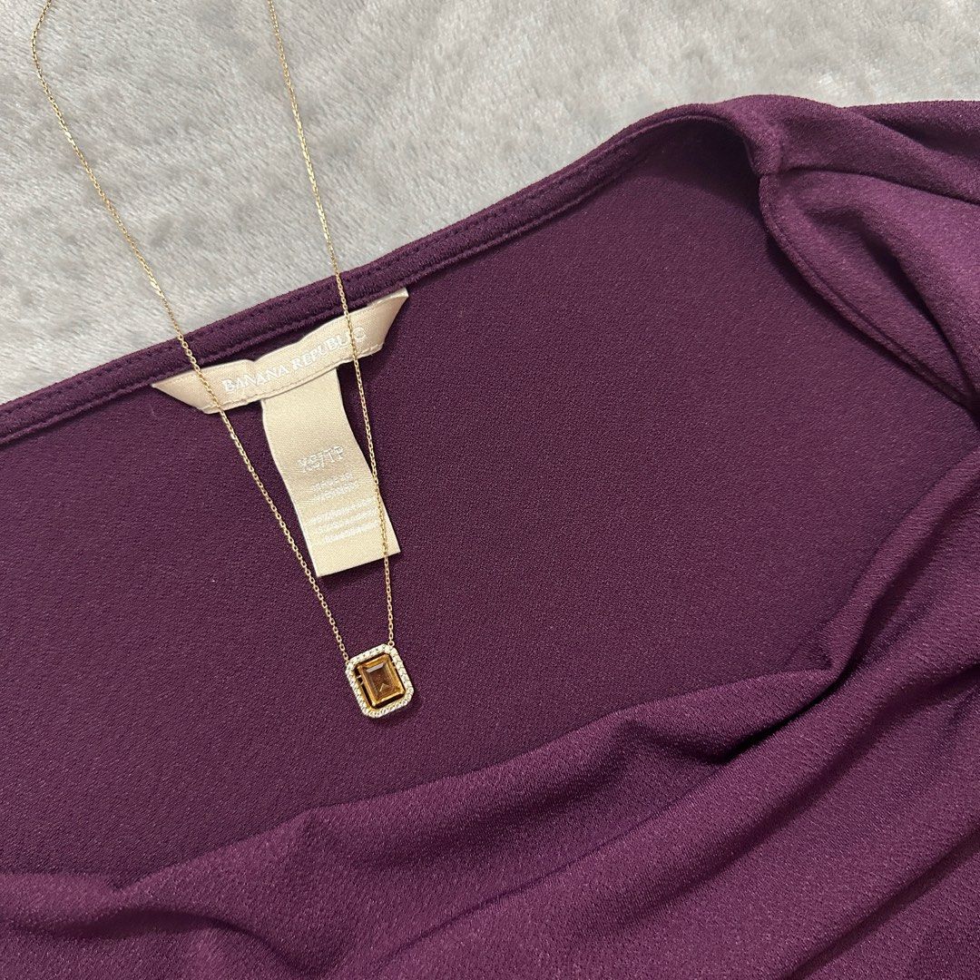 BANANA REPUBLIC Plum Formal Top (Category: Longsleeves) located in Quezon City. Submitted by zee_declutters (Listing ID 1316468556, Image 2). Description: ✿ Can fit to S-M ✿ Used before as office wear.