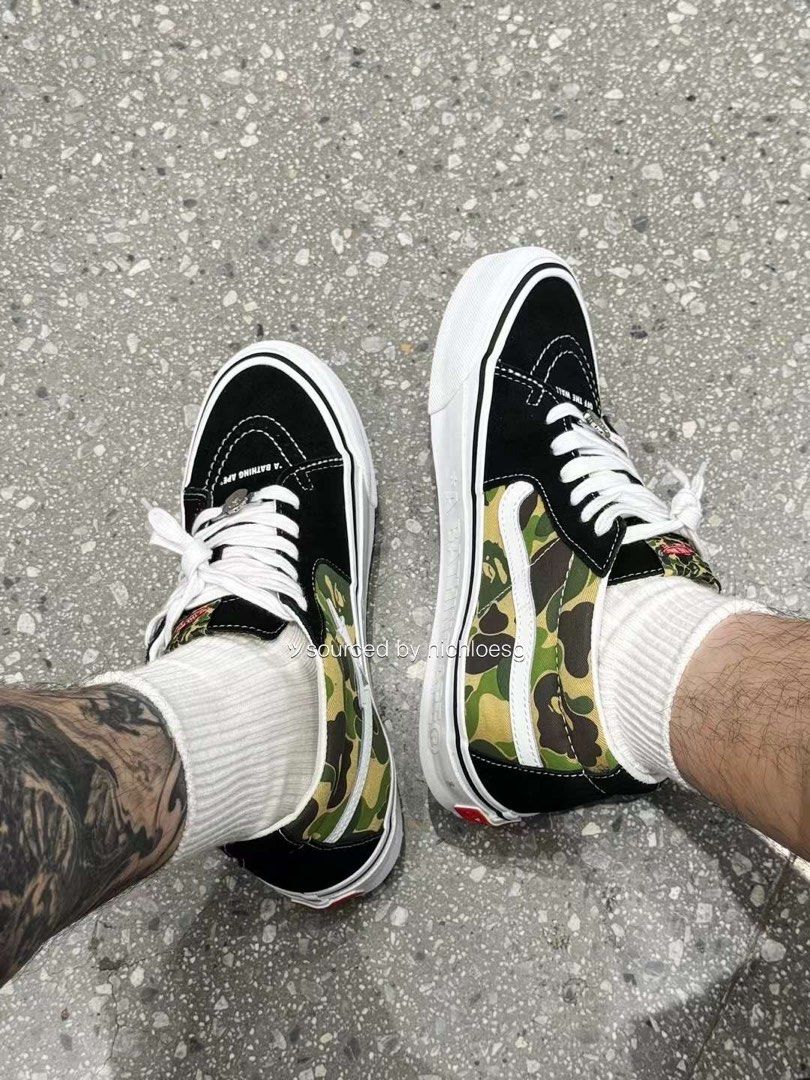 Sk8 Hi Vans X Bathing Ape Bape Vans Sk8 Hi On Feet BAPE X VANS LX