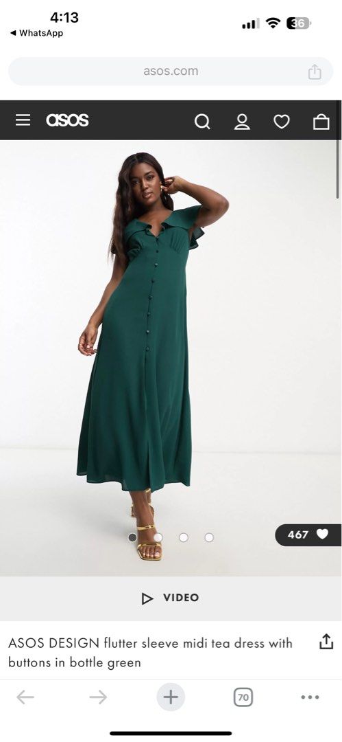 Brand New ASOS emerald green midaxi dress with flowy sleeves size M L UK10 12 Women s Fashion Dresses Sets Dresses on Carousell