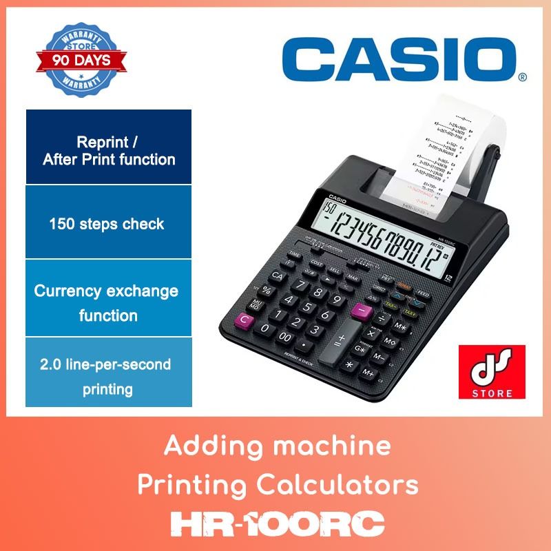 Casio HR-100RC Adding machine Printing Calculators WITH MONTHS