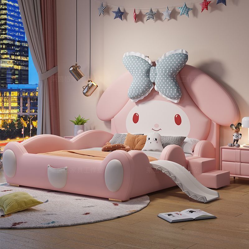 Child bed girl s cute princess bed cartoon Melody simple and modern with guardrail slide solid wood single bed