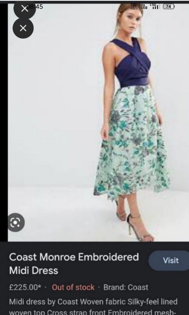 Coast monroe embroided halter midi dress