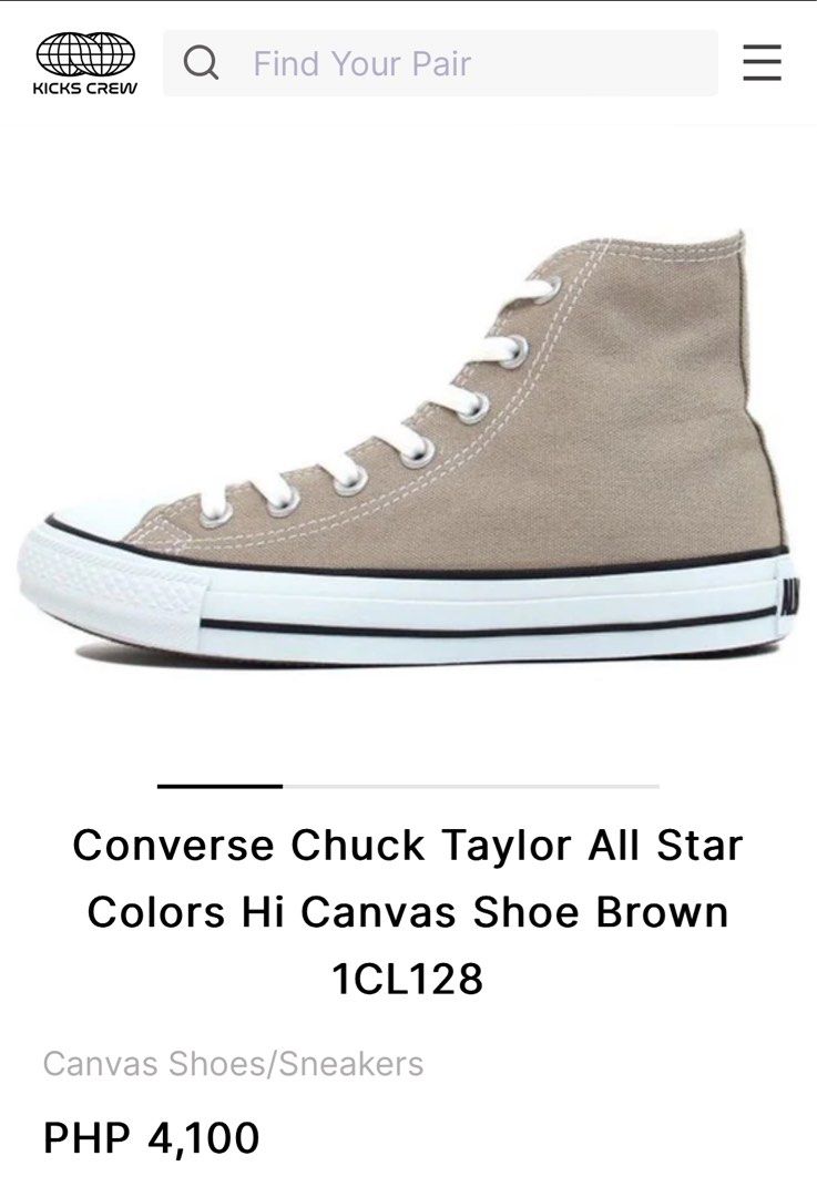 Converse Chuck Taylor All Star Colors Hi Canvas Shoe Brown Luxury Sneakers Footwear on Carousell