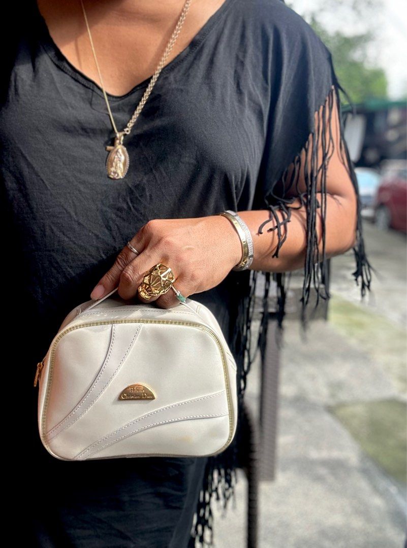 DIOR Vanity Bag. Vintage bag (Category: Luxury Bags & Wallets) located in Quezon City. Submitted by whatsinmyclosett (Listing ID 1316520695, Image 3). Description: DIOR. Vanity bag ☑️Item in Japan ☑️original ☑️Vintage ☑️19 X 14 CM ✅ Good Condition 🔴manage your expectations this is Second hand / Vintage Item Hindi Brand new Binibili mo. 🔴the bag is all Good condition pls check the photos to see the normal sign of ussage WALANG SIRA! 🔴BAWAL NA B