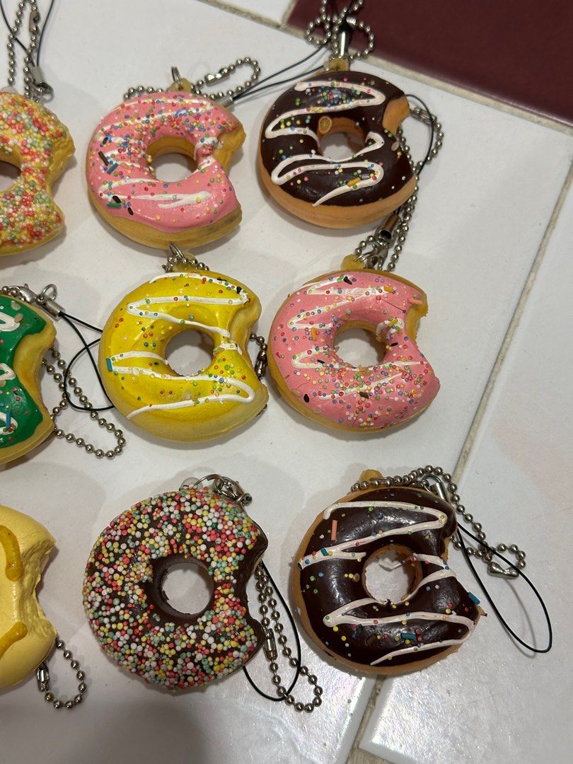 Squishy donut keychain on sale