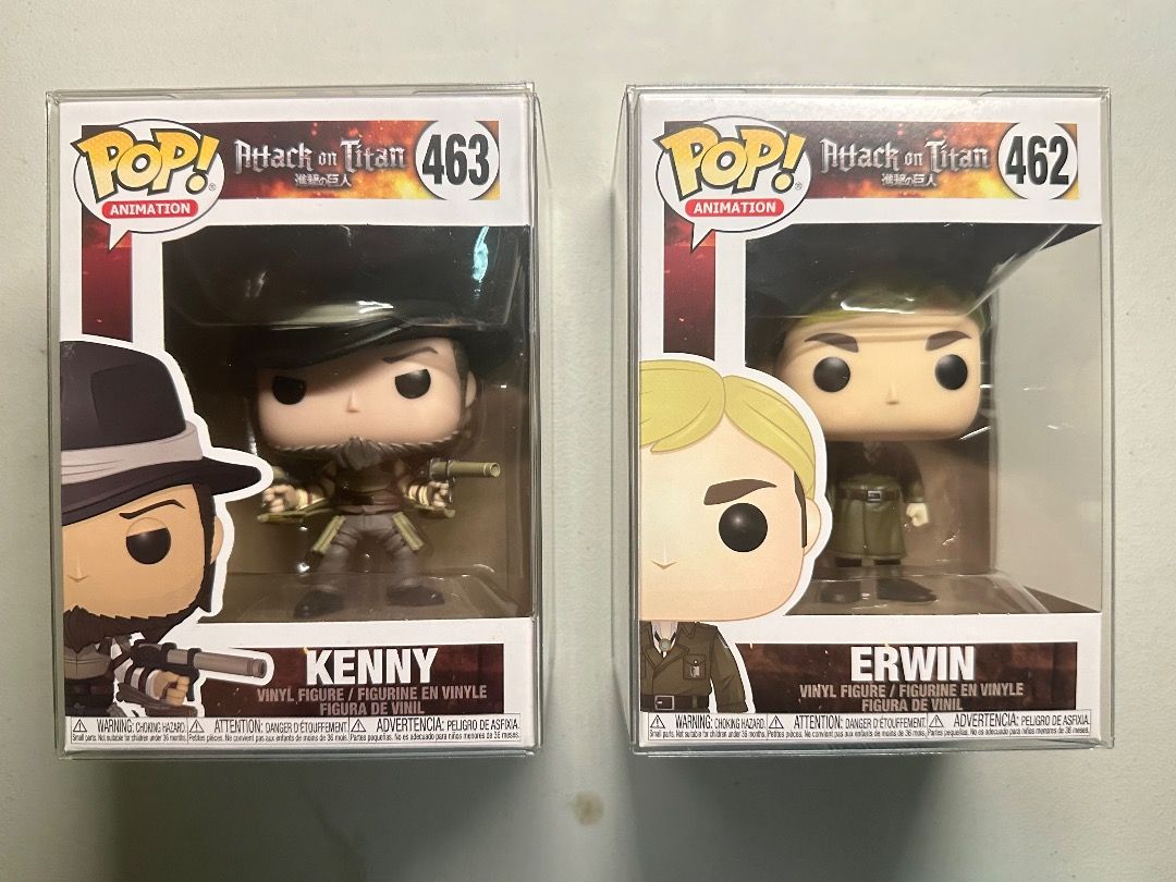 Erwin Smith | Kenny Ackerman - Attack On Titan Funko Pop Set [MISB] (Category: Figurines & Statues) located in Quezon City. Submitted by cmargaretteanne (Listing ID 1316593951, Image 1). Description: Can be sold separately Erwin - 600 Kenny - 600 IN MINT CONDITION ~ PM FOR MORE PHOTOS AND DETAILS.