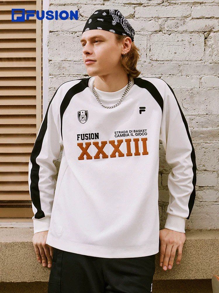 FILA FUSION White Longsleeve Tshirt Unisex Men s Fashion Tops Sets Shirts on Carousell