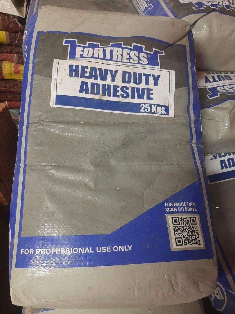 FORTRESS HEAVY DUTY TILE ADHESIVE (Category: Construction & Building Materials) located in San Mateo. Submitted by dessertmineenterprises1702 (Listing ID 1316551655, Image 1). Description: 25kg.
