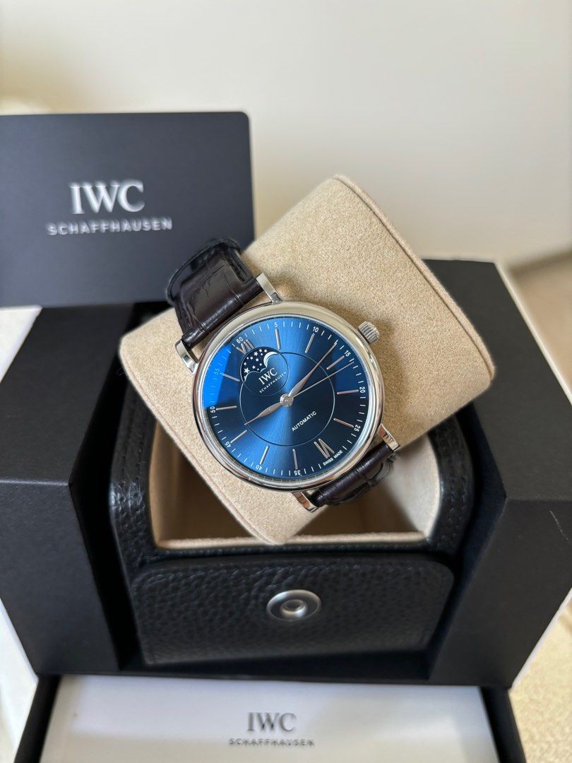 Full Set. Mint Used. IWC Portofino Automatic Moon Phase 37mm 2022 11 Ref. IW459402 Luxury Watches on Carousell