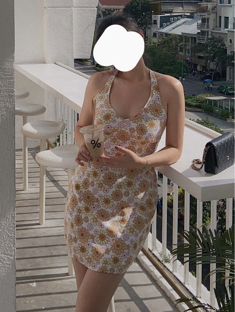 Hollister Floral Halter Mini Dress