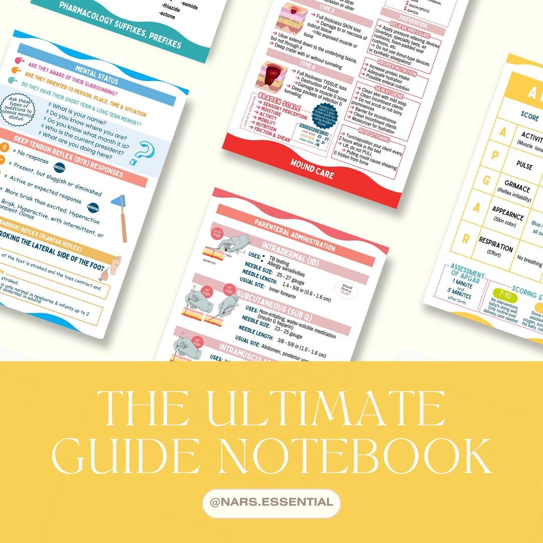 HOSPITAL DUTY POCKET NOTEBOOK FOR NURSING (Category: Textbooks) located in Manila. Submitted by declutterbylia (Listing ID 1316597238, Image 1). Description: Introducing the ultimate guide notebooks that are an absolute must-have for every dedicated nursing student. 📓💉 these notebooks are your secret weapon. 🎯 INCLUSIONS: 60 PAGES contains Lab Values, Nursing Basics, Head to Toe Assessment, Medical Calculations, Blood Products, Pediatrics, Blo