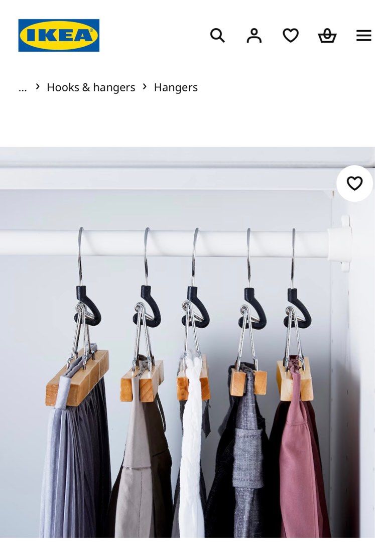 Ikea BUMERANG Skirt Trouser Clip hanger