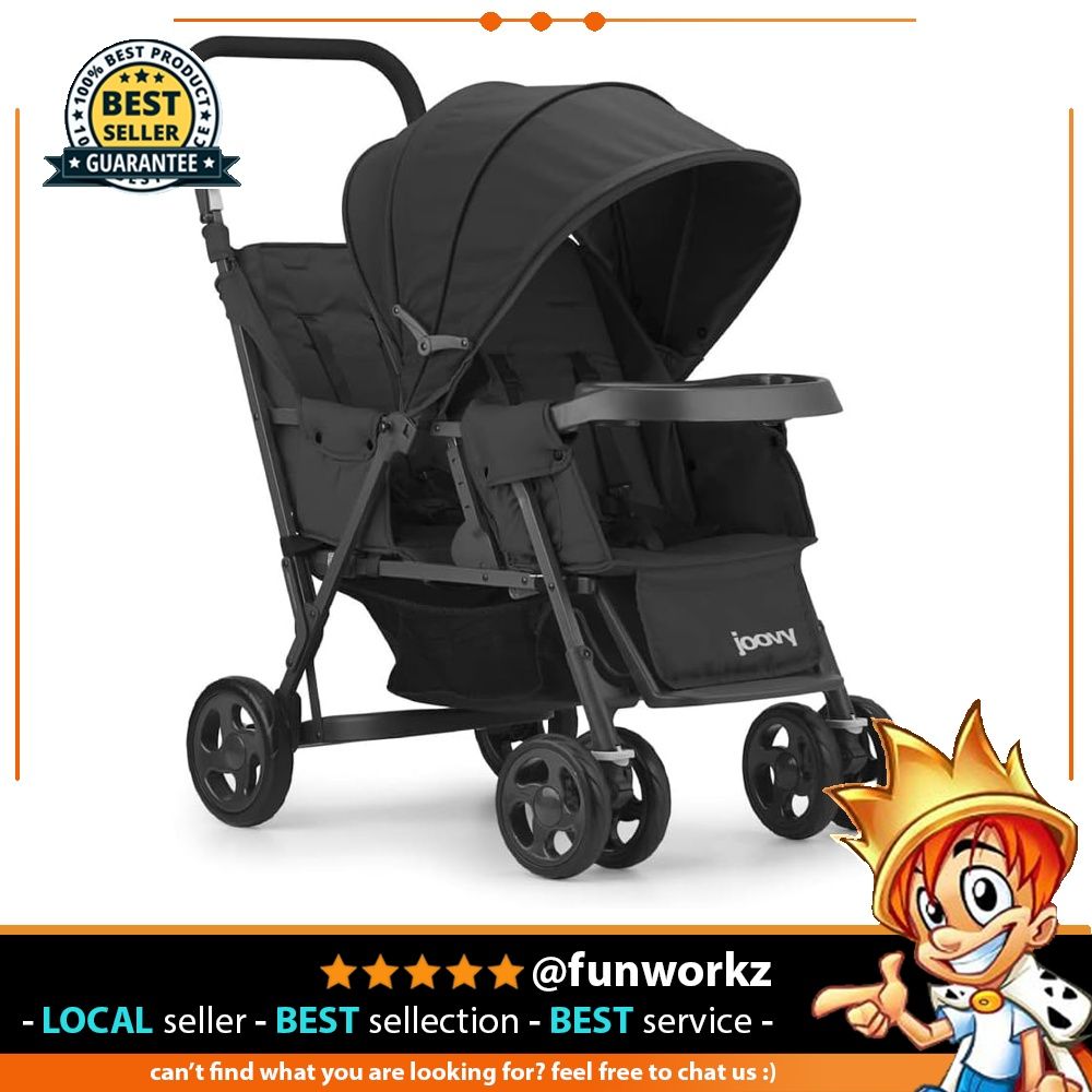 JOOVY Caboose Too Graphite Stand On Tandem Stroller Black Black Babies Kids Going Out Strollers on Carousell