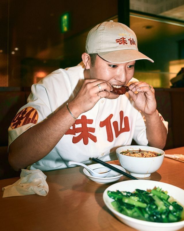 KEBOZ味仙 名古屋限定コラボ ベースボールシャツ ホワイト S