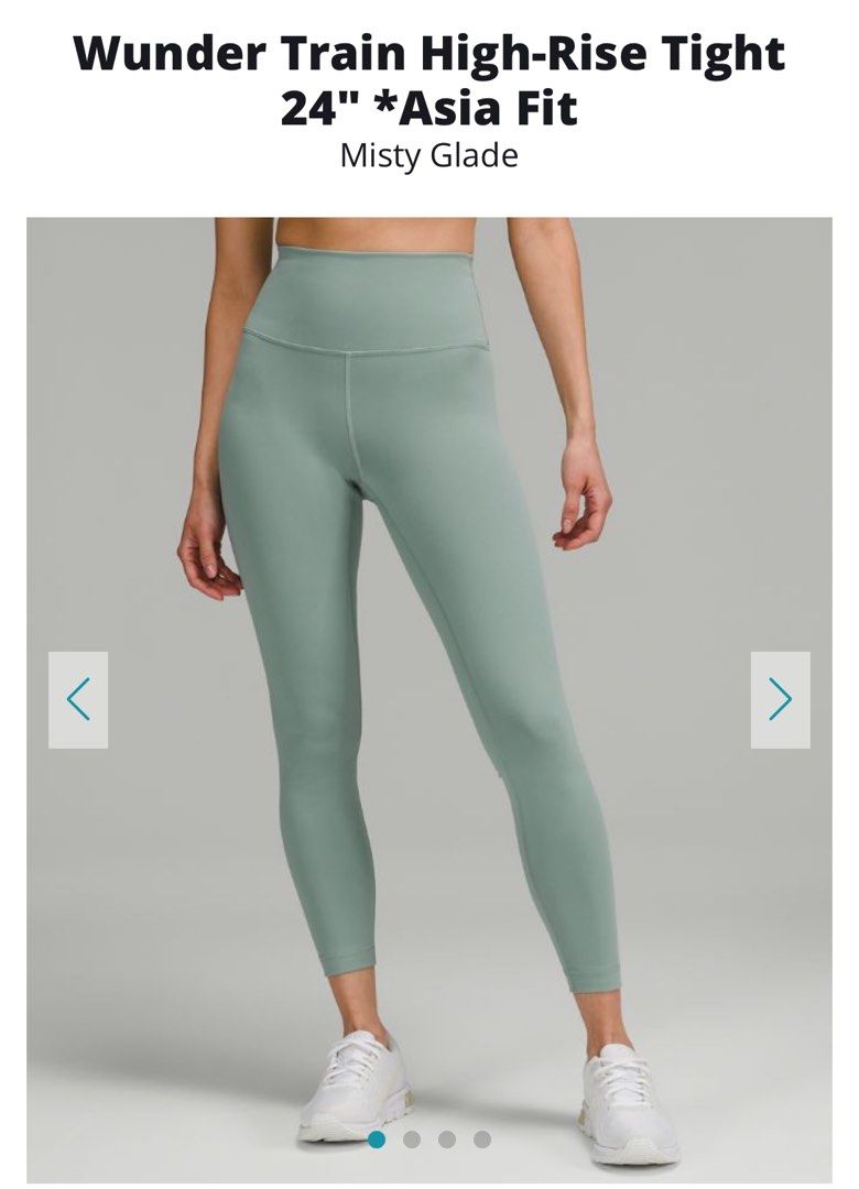 Lululemon Wunder Train High Rise Tights 24 Asia Fit S Misty Glade Women s Fashion Activewear on Carousell