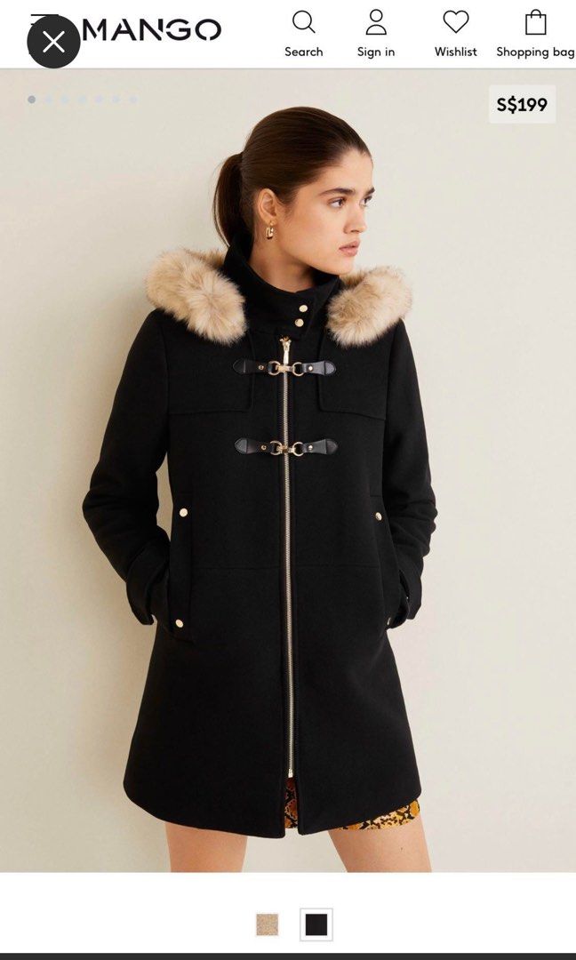 MANGO furry hooded coat Women s Fashion Coats Jackets and Outerwear on Carousell