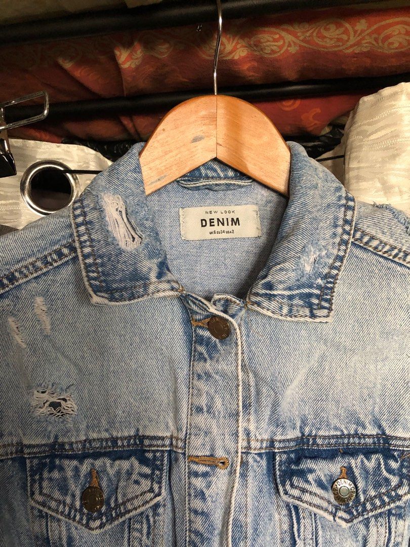 SALE New look distressed Denim jacket Men s Fashion Coats Jackets and Outerwear on Carousell