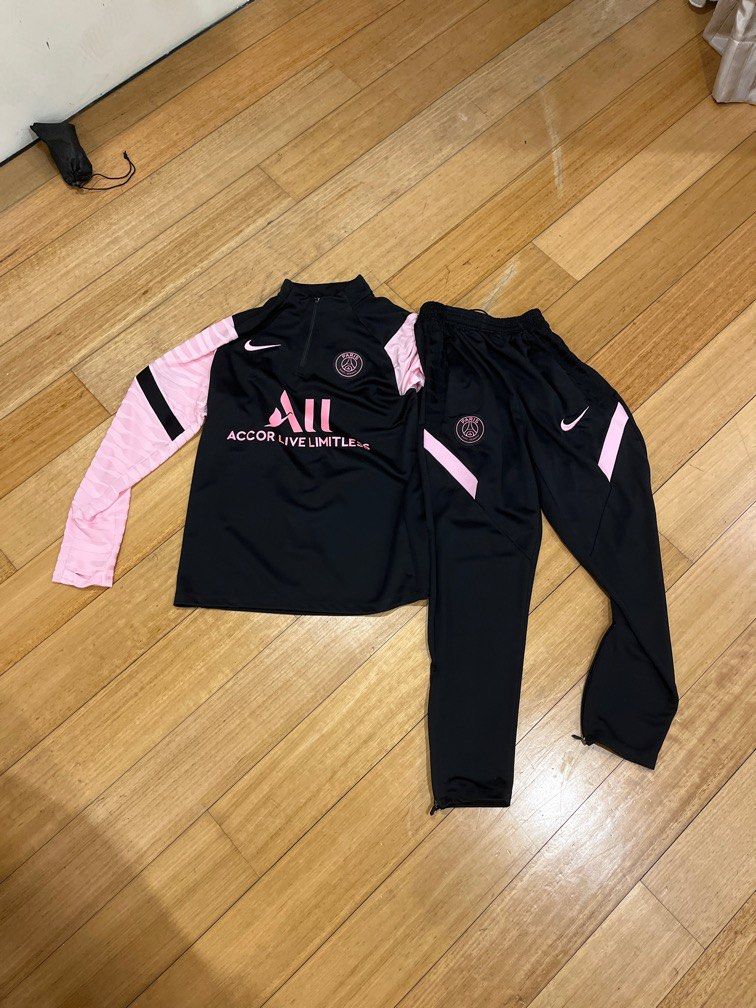 nike psg tracksuit black and pink