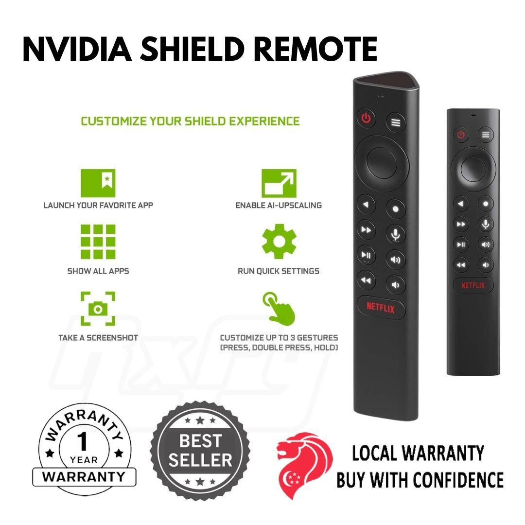 NVIDIA SHIELD Remote; Voice Search, Motion-Activated, Backlit