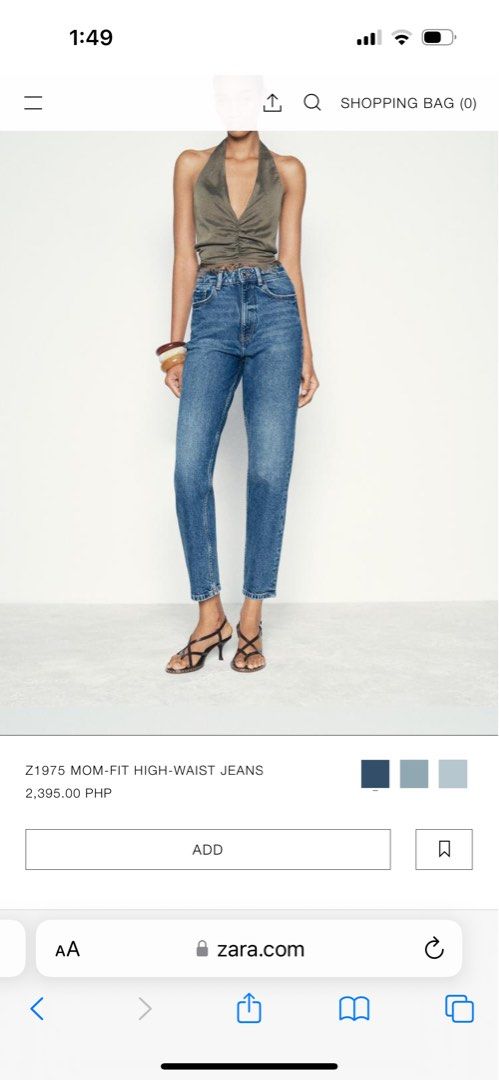 Zara authentic denim mom jeans on sale