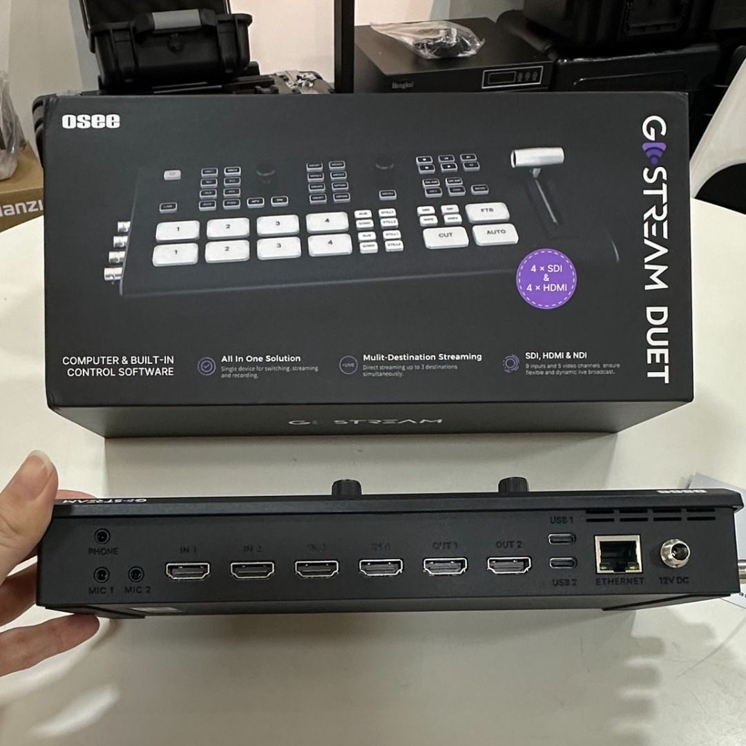 Osee GoStream Duet Multiple Camera SDI and HDMI Live Stream Video Mixer Switcher with SD Record and NDI upgradable Photography Photography Accessories Other Photography Accessories on Carousell