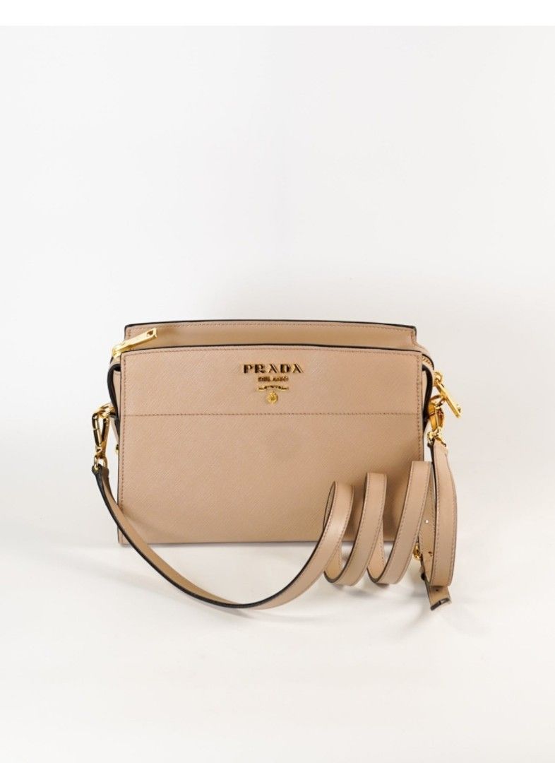 Prada Esplanade Saffiano Leather Crossbody Bag in Nude Luxury Bags Wallets on Carousell