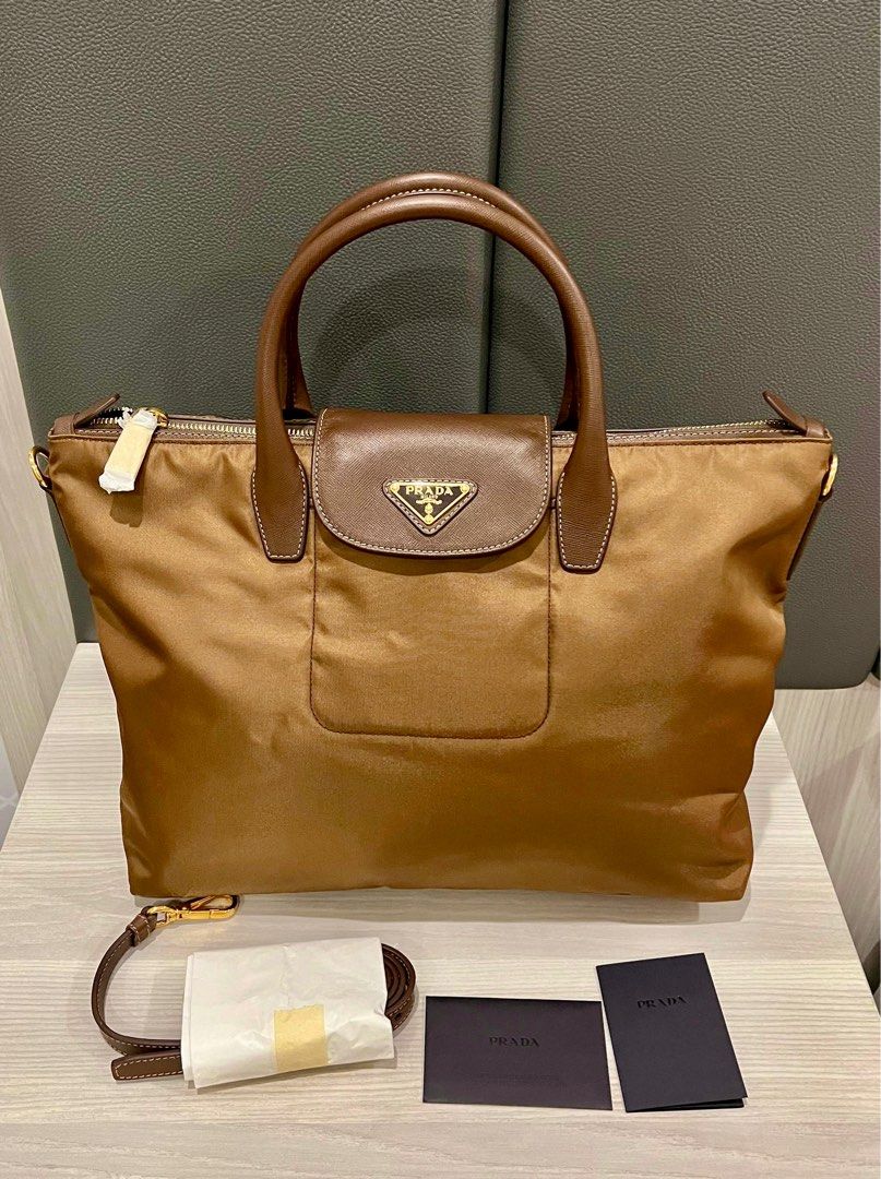 Prada nylon two-way brown bag (authentic)
