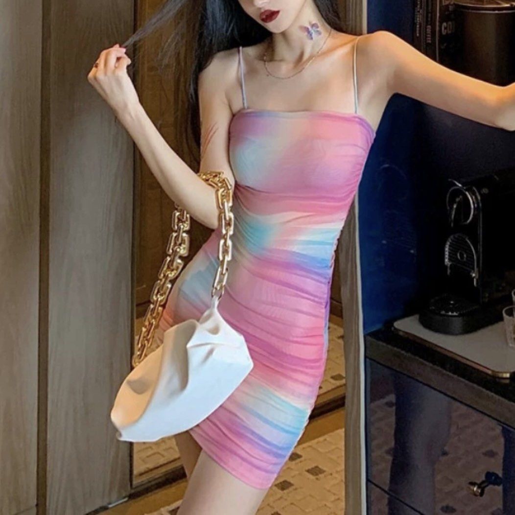Rainbow Bodycon Dress Women s Fashion Dresses Sets Dresses on Carousell