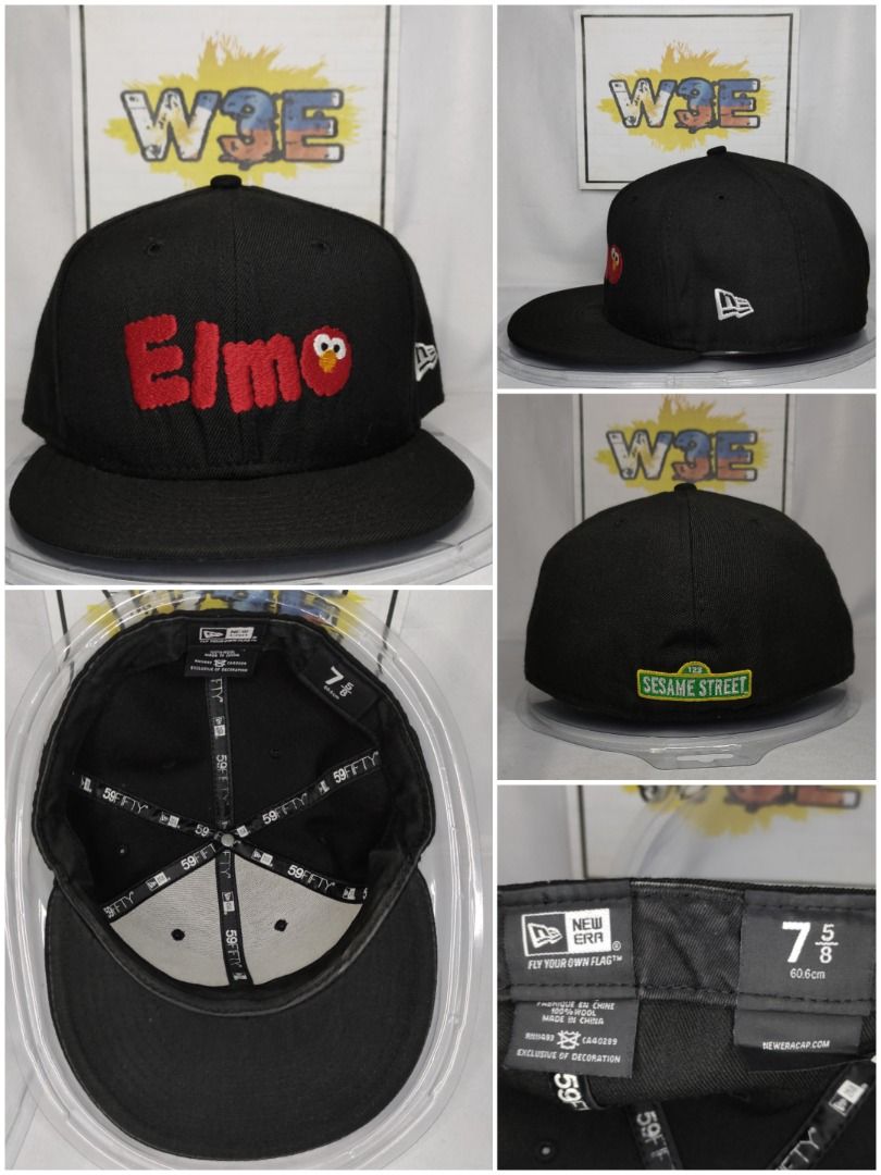 RARE ELMO THE SESAME STREET FITTED 7 5 8 100 WOOL NEW ERA Men s Fashion Watches Accessories Caps Hats on Carousell