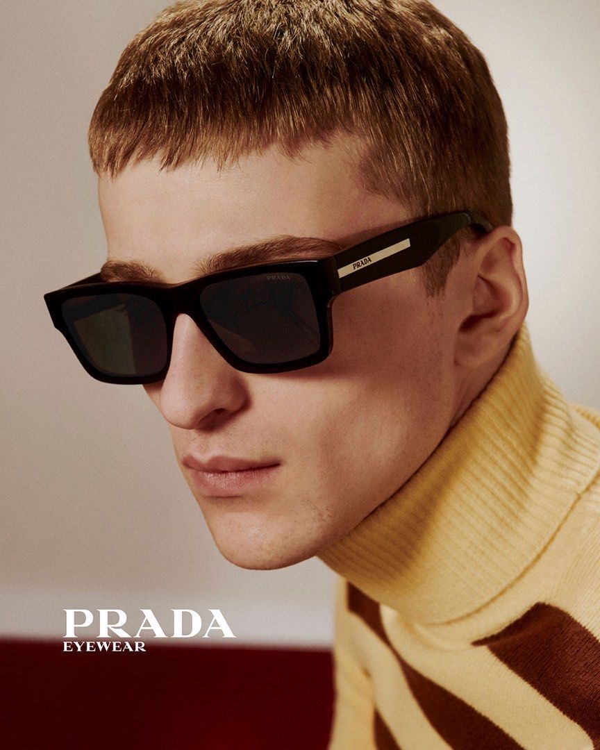 Ready Stock Prada Sunglasses SR25ZS 56 18 145 Rectangle Black Frame Grey Lenses Men s Fashion Watches Accessories Sunglasses Eyewear on Carousell