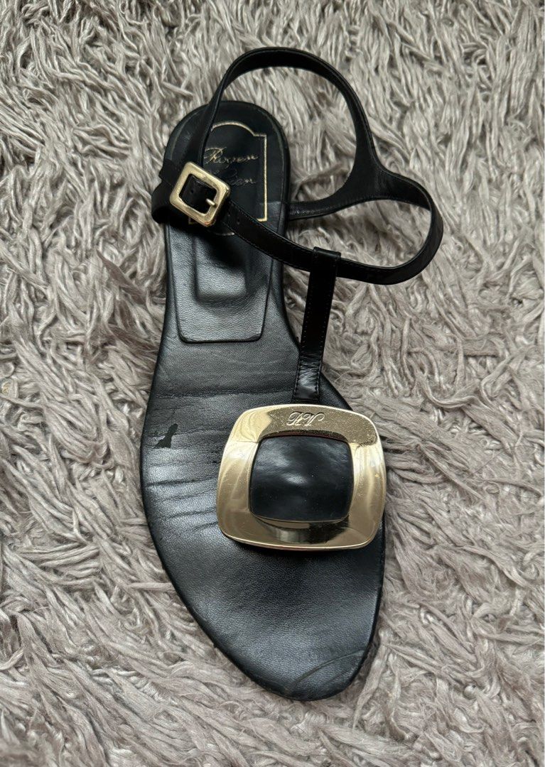 Roger vivier chips leather sandals shop