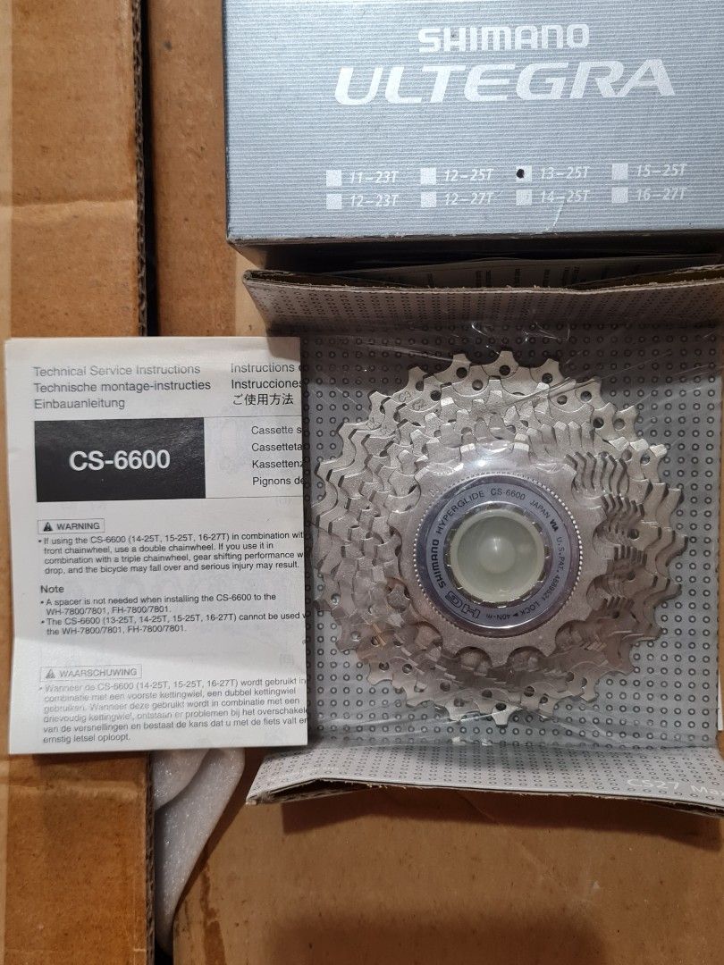 SHIMANO ULTEGRA CS-6600 10 SPEED 13-25T CASSETTE SPROCKET, Sports