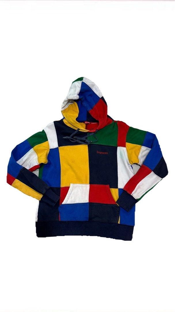 Supreme color block hoodie store