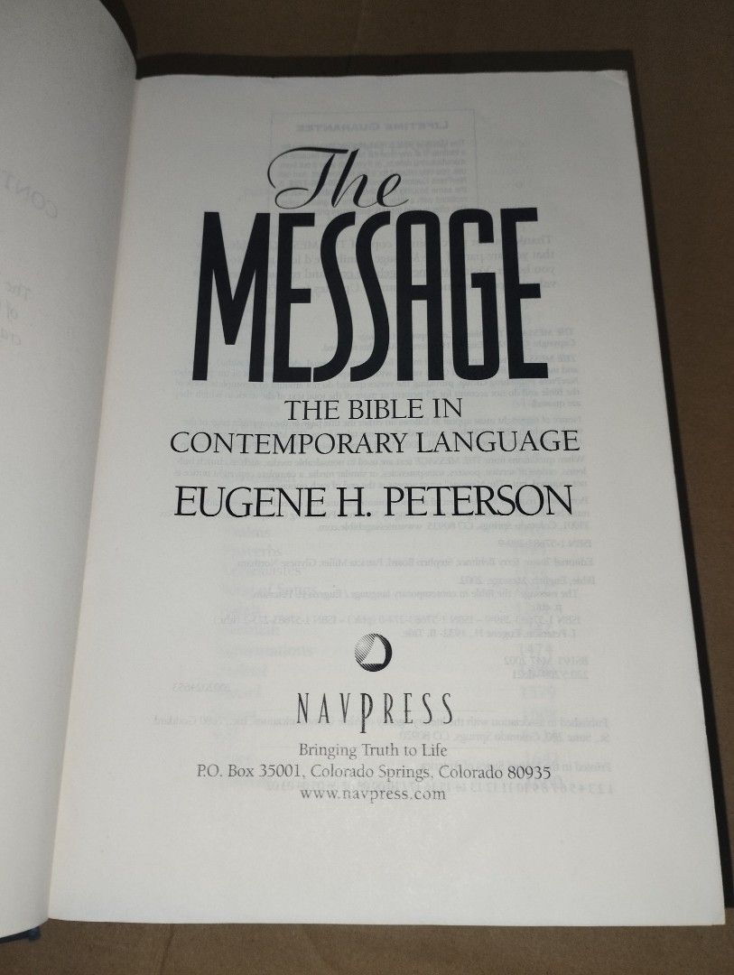 The Message (Category: Religion Books) located in Manila. Submitted by biblia (Listing ID 1316561663, Image 2). Description: .