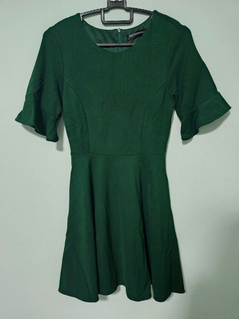 Forest green skater dress clearance