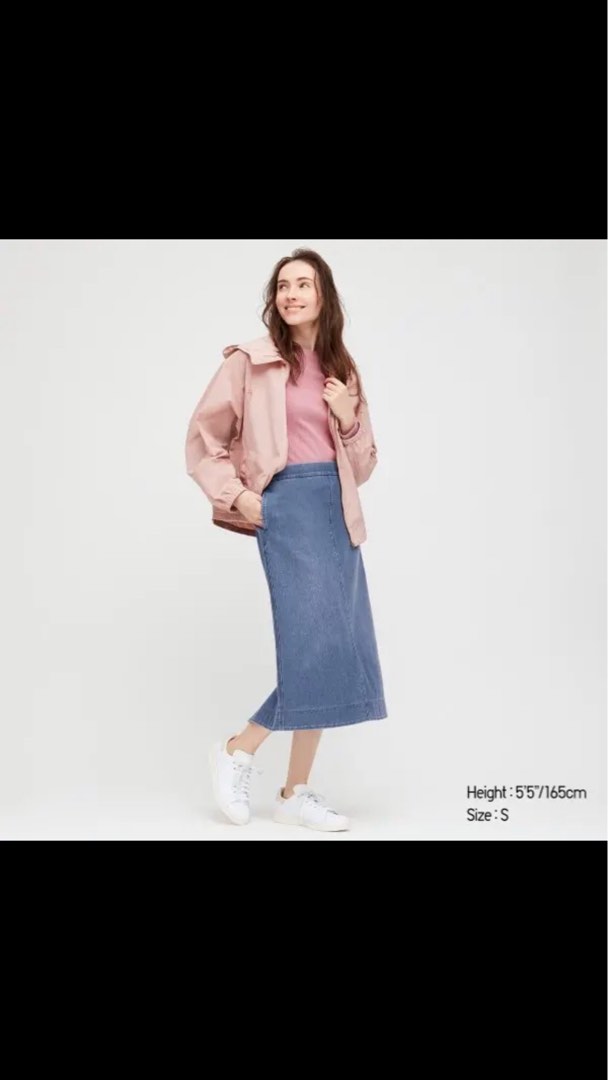 Denim jersey skirt uniqlo clearance